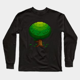 Pixel Bush Tree Long Sleeve T-Shirt